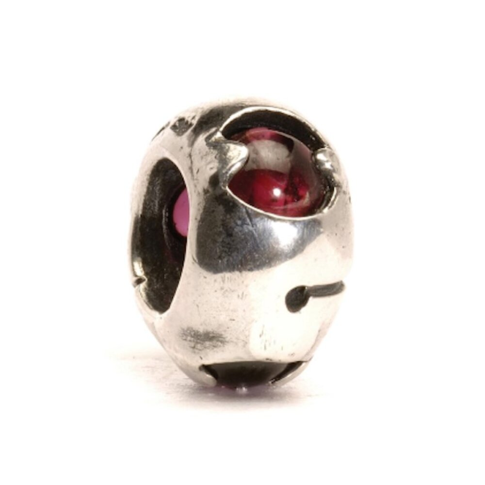 Authentic Trollbeads "Silver Bead with Garnets" Bead Retired - TAGBE-00089